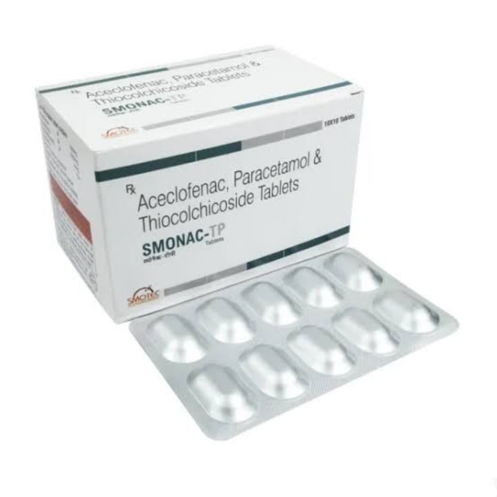 Aceclofenac 100mg+ Paracetamol 325mg + Thiocolchicoside 4mg Tablet| Uses | Best Price