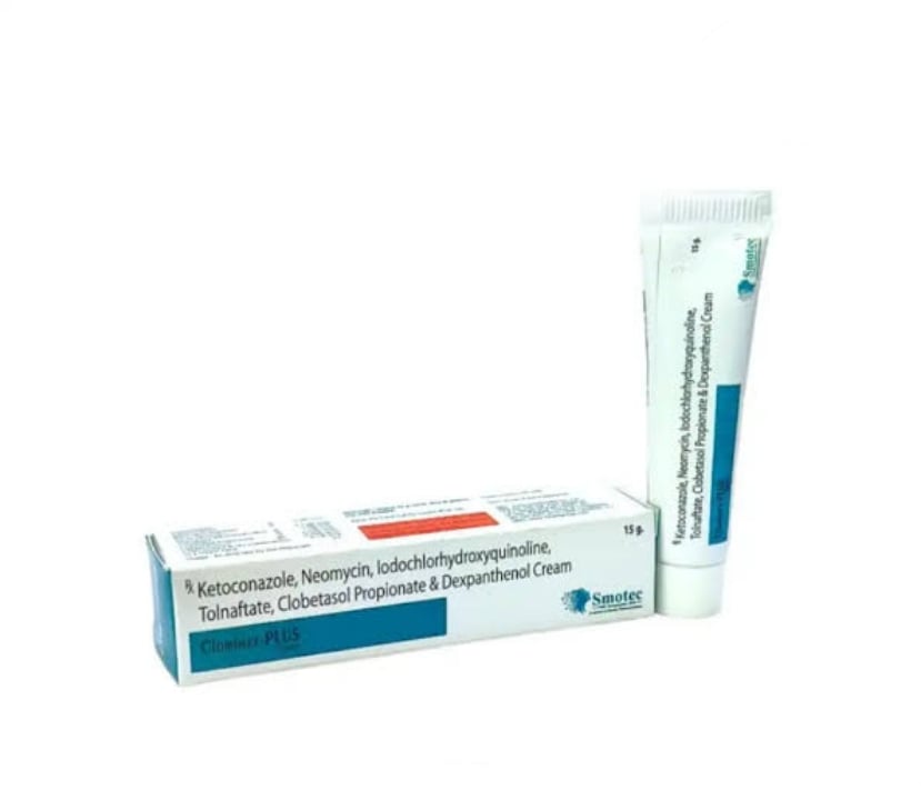 Ketoconazole 2.0 + Neomycin 0.1+ Lodochlarhydraxyquinaline 1.0+ Tolnaftate 1.0 + Clobetasol Propionate 0.05 + and Dexpanthenol 0.05 + Cream | Uses | Best Price