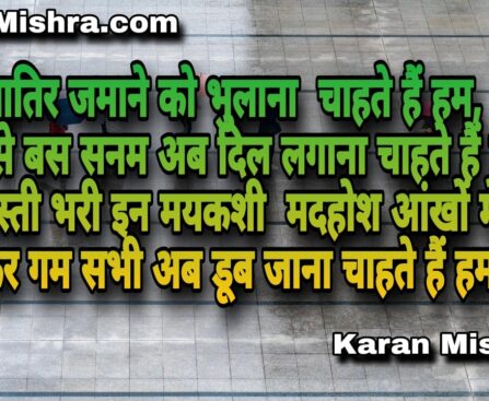 तेरी खातिर जमाने को भुलाना चाहते हैं हम | शायरी | करन मिश्रा