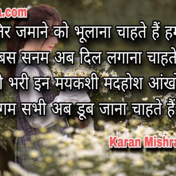 तेरी खातिर जमाने को भूलाना चाहते हैं हम | शायरी | करन मिश्रा